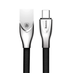 Кабель Baseus Zinc Fabric Cloth Weaving Cable USB For Type-C 2A 1M , Черный (CATXN-01) - фото 10367