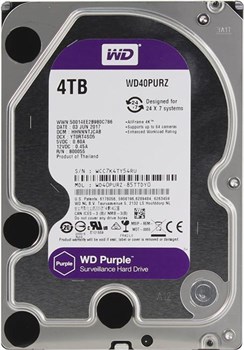Внутренний жесткий диск Western Digital HDD WD 4Tb SATA-III  Purple (WD40PURZ) - фото 23746