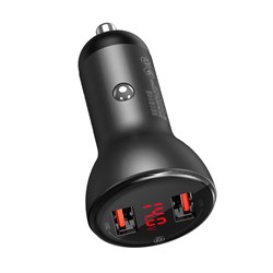 Автомобильное зарядное устройство Baseus Digital Display PPS Dual Quick Charger Car Charger 45W USB-A/Type-C (CCBX-C0G) - фото 37060