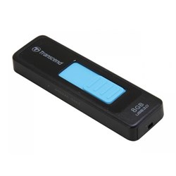 Флеш-накопитель USB 3.0  8GB  Transcend  JetFlash 760  чёрный/голубой - фото 9624