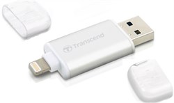 Флеш-накопитель USB  3.1  128GB  Transcend  JetDrive Go 300  (USB/lightning)  MFi  серебро - фото 9668
