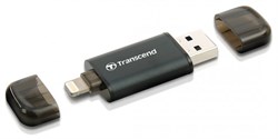 Флеш-накопитель USB  3.1  128GB  Transcend  JetDrive Go 300  (USB/lightning)  MFi  чёрный - фото 9669