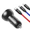 Автомобильное зарядное устройство Baseus Display Dual USB 4.8A Car Charger 24W + Кабель 3 в 1 USB на Type C / micro USB / Lightning 1,2m (TZCCBX-0G) - фото 37085